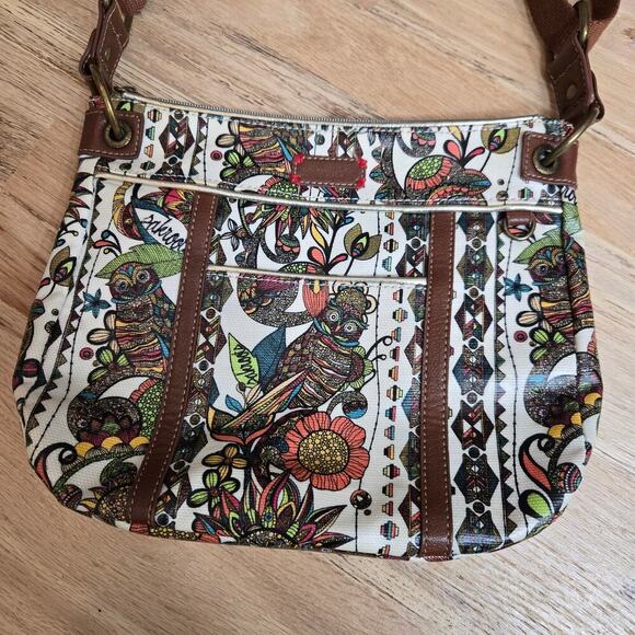 Sakroots Artistic Owl Crossbody Purse Embroidered Strap Boho - Picture 3 of 16